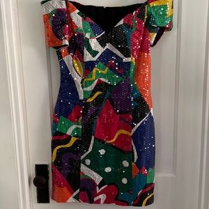Sequin dress with different colors